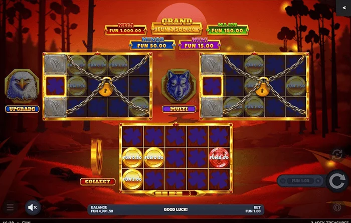 3 Apex Treasures - Hold & Win ikianzishwa na ubao wa mbwa mwitu